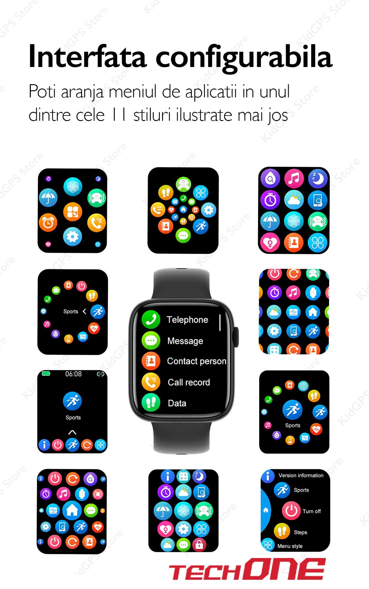 Ceas smartwatch barbati TechONE DT103 Pro