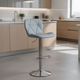 Scaun de Bar Inalt Cu Spatar KD Home® Velvet Rise 360, Gri