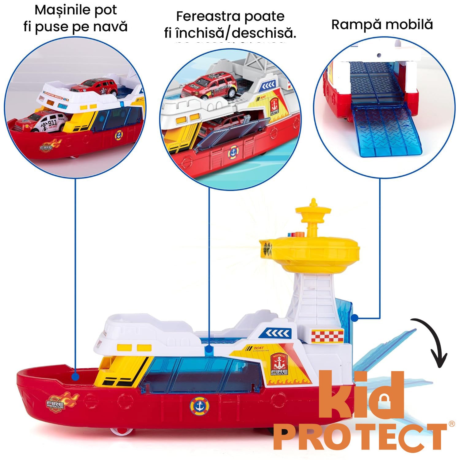 Jucarie Vaporas Tip Pompieri KidProtect SplashyRescue