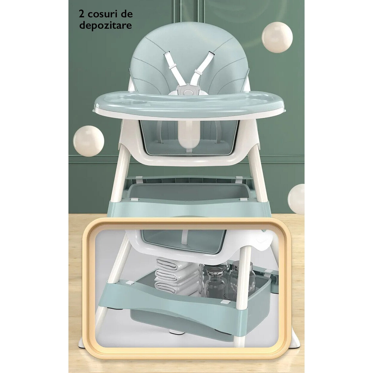 Scaun de Masa 3 in 1 pentru Bebelusi si Copii, KidProtect