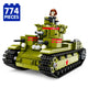 Set de Constructie cu Piese Tip Blocuri Constructie 774 Piese MiniBric T-28 Tank 7904