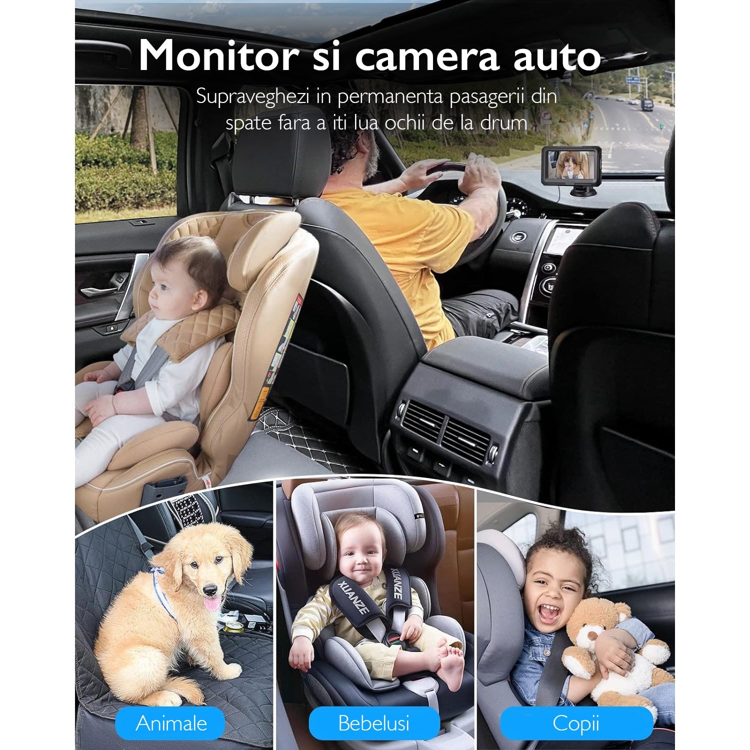 Monitor Video Auto Bebelusi si Copii Loosafe Baby Guard