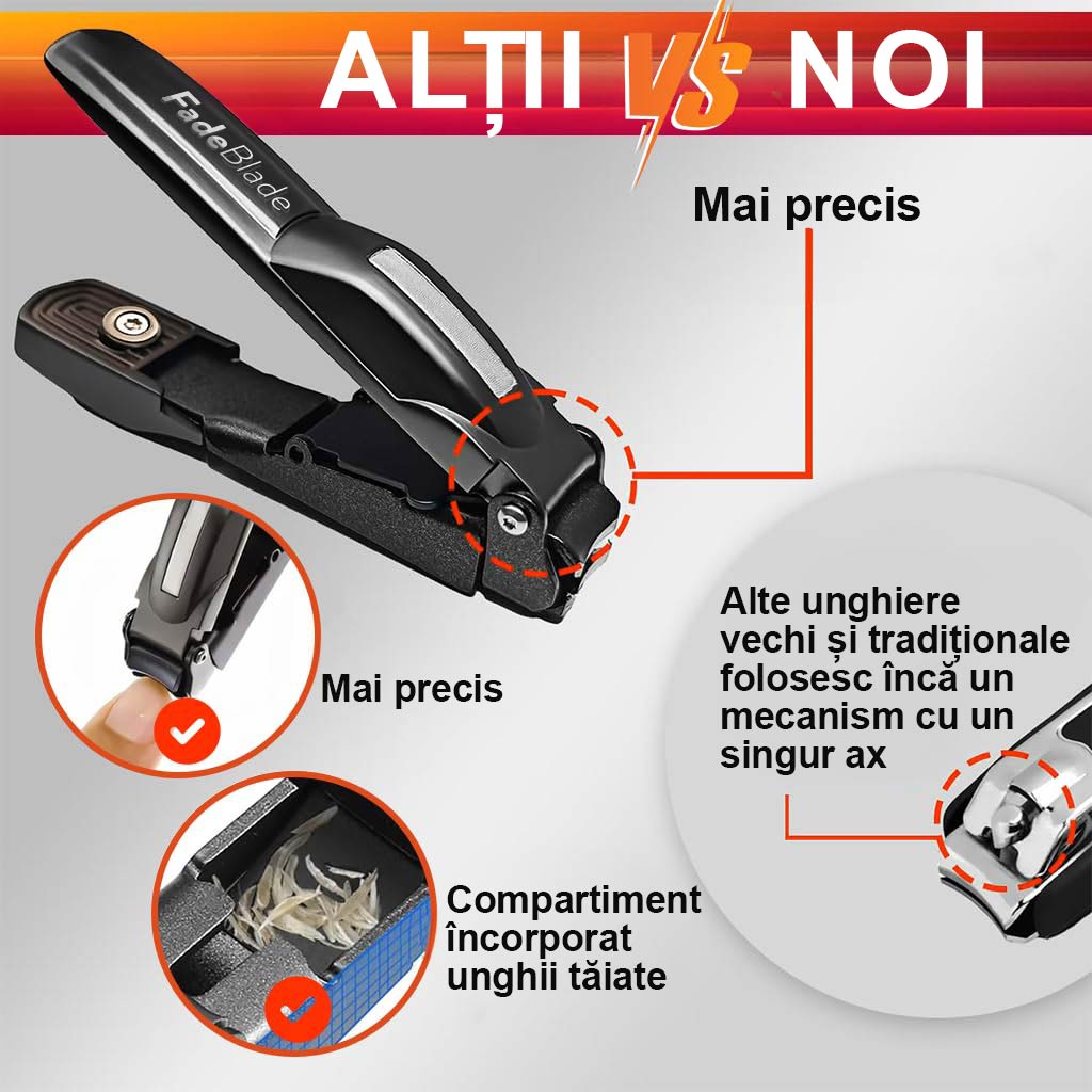 Clestisor Unghii Tip Unghiera Profesional FadeBlade NailAura Pro