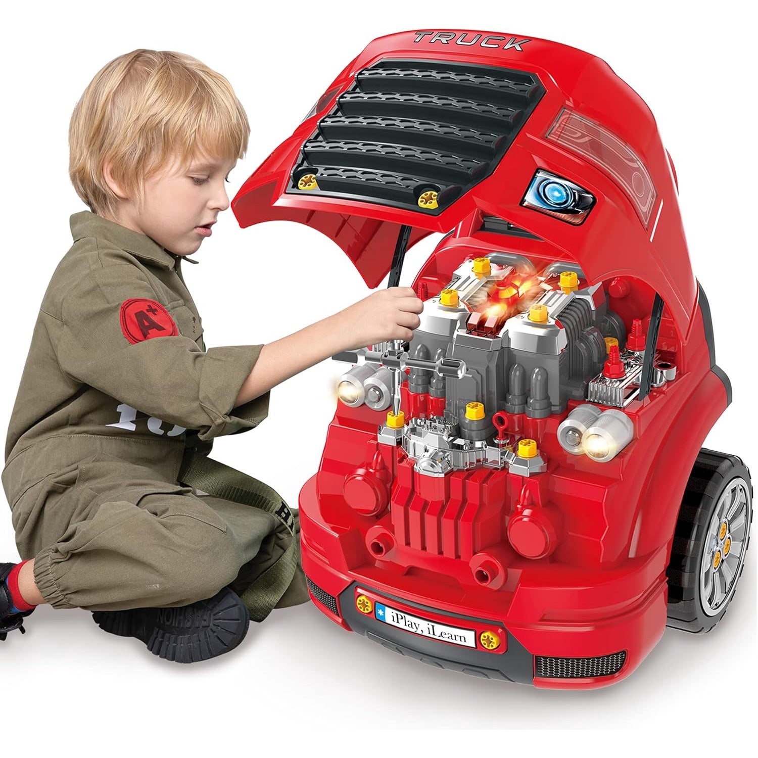 Set Reparatie Motor Auto Mecanic Copii Kidprotect Engine Explorers, 62 Piese