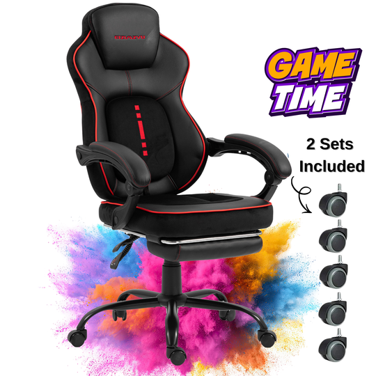 Scaun Gaming Ergonomic Premium Profesional KD Home Apex Fusion EIZI, Negru/Rosu