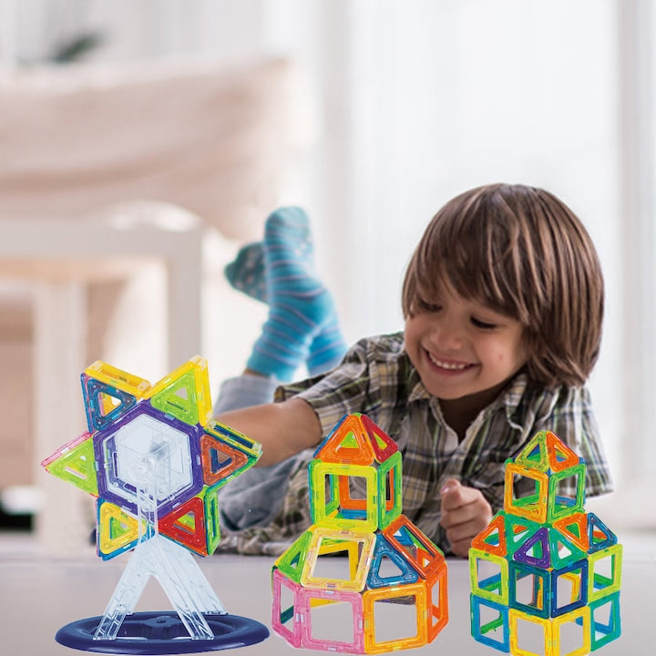 Set Constructie Magnetic Copii KidProtect Mag Hero 58 buc