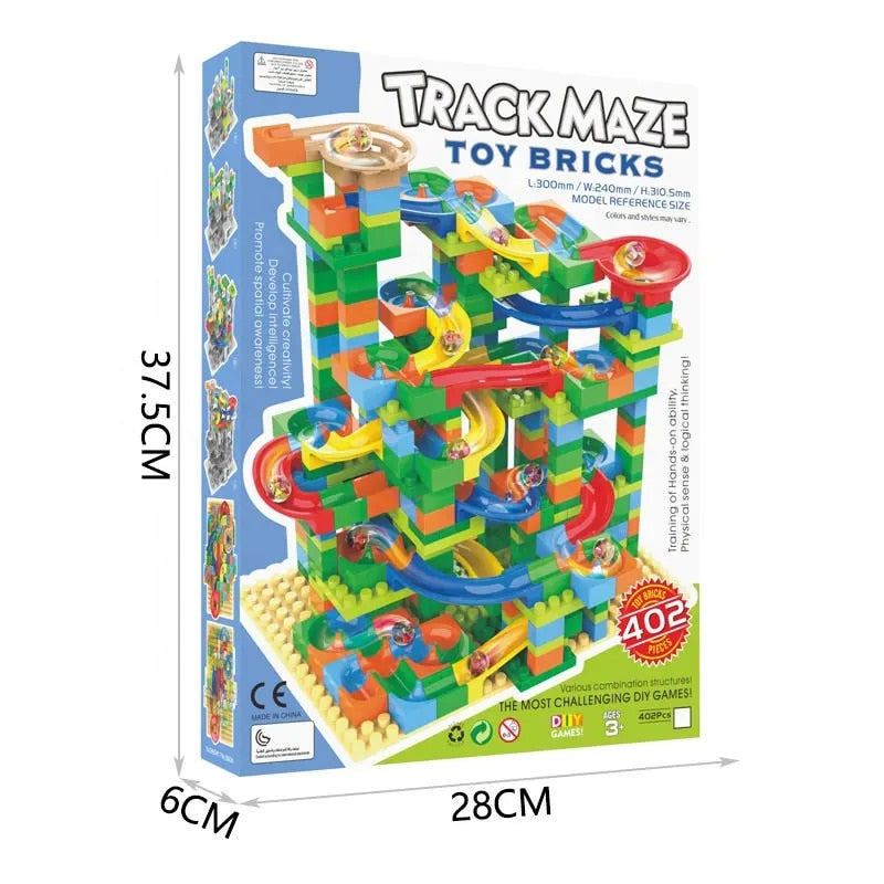Set de Constructie cu Bile de Sticla Kidprotect Marble Bally Blocks, 402 Piese