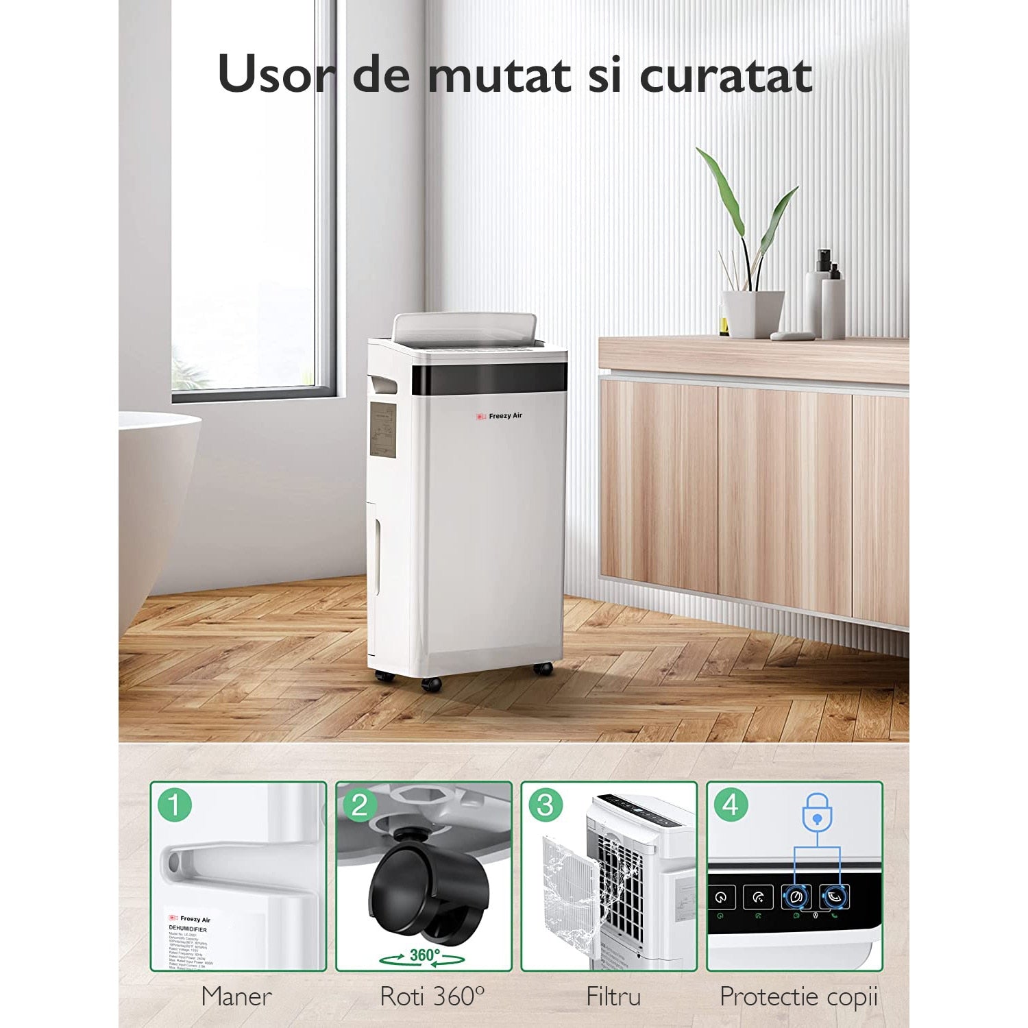 Dezumidificator si purificator aer Freezy Air Dry Pro 20L