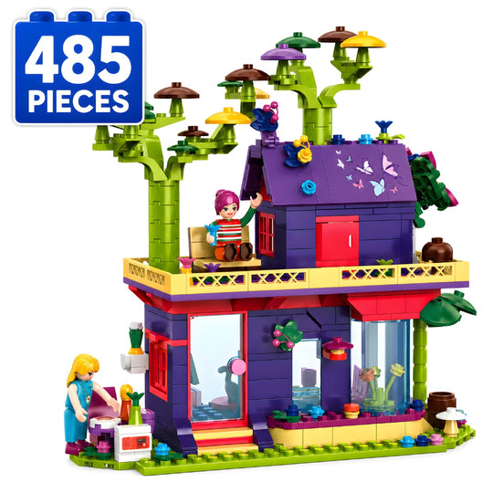 Set de Constructie cu Piese Tip Blocuri Constructie 485 Piese MiniBric Butterfly Forest Cottage