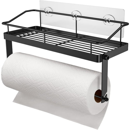 Suport Rola Hartie de Bucatarie Si Raft KD Home TidyRoll Pro, Negru