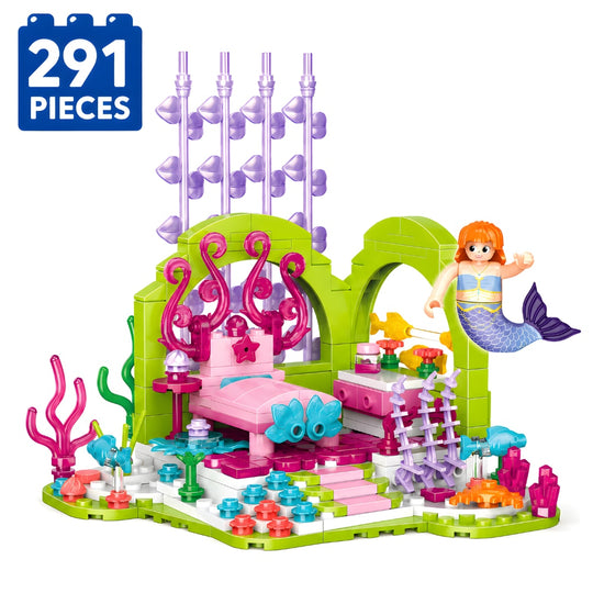 Set de Constructie cu Piese Tip Blocuri Constructie 291 Piese MiniBric Mermaid's Seagrass Suite