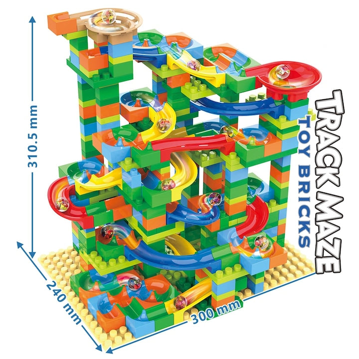 Set de Constructie cu Bile de Sticla Kidprotect Marble Bally Blocks, 402 Piese