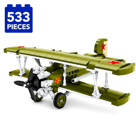 Set de Constructie cu Piese Tip Blocuri Constructie 533 Piese MiniBric World Military Aircraft 7902