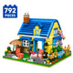 Set de Constructie cu Piese Tip Blocuri Constructie 792 Piese MiniBric The Blue Garden House 2901