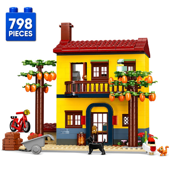 Set de Constructie cu Piese Tip Blocuri Constructie 798 Piese MiniBric Holiday Camper Van Trip