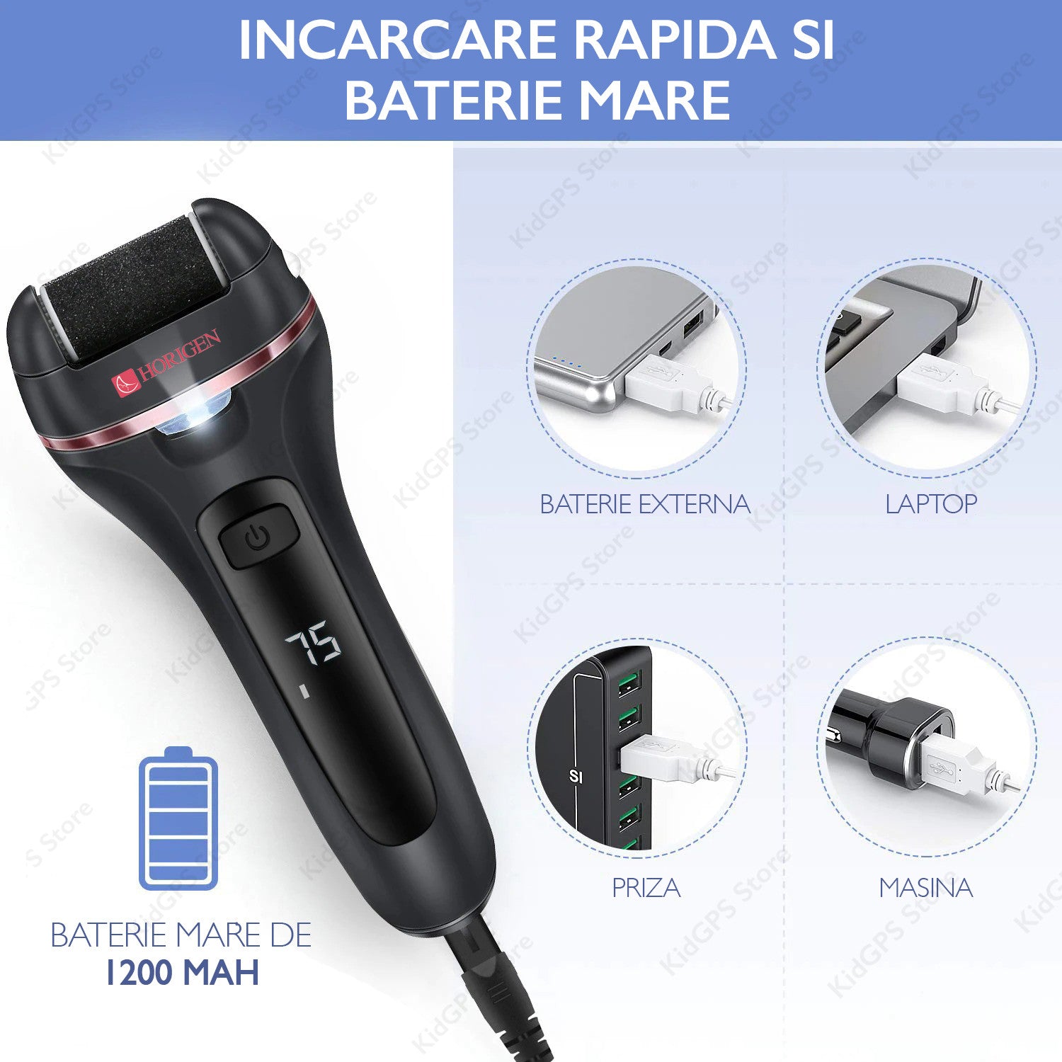 Set Pila Electrica Horigen V-605 Pentru Talpi Si Calcaie