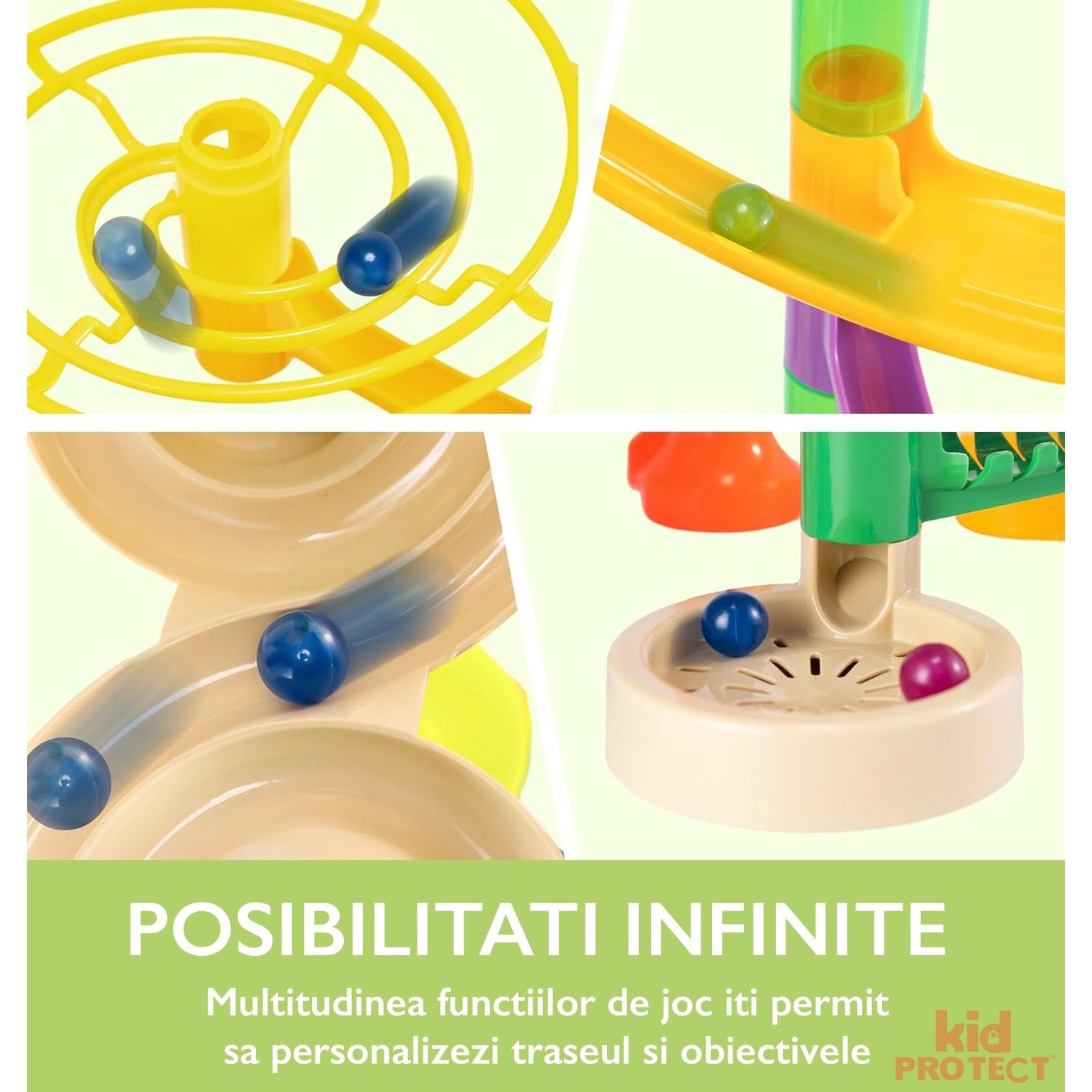 Set de Constructie cu Bile de Sticla Kidprotect Marble SphereCraft, 236 de Piese