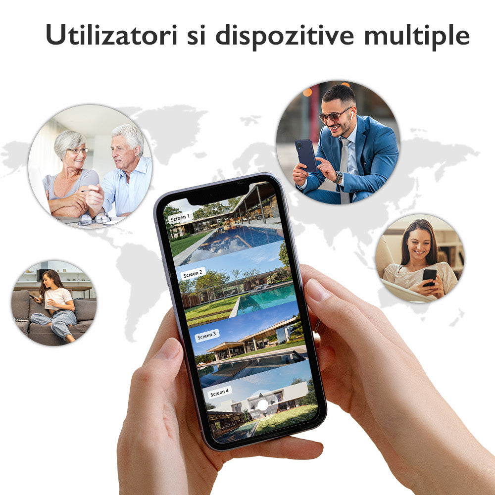 Camera de Supraveghere Cvadrupla Wireless CCTV Loosafe QuadView Sentinel, Negru