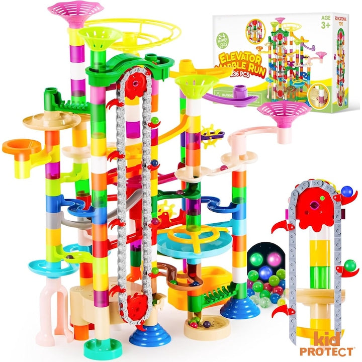 Set de Constructie cu Bile de Sticla Kidprotect Marble SphereCraft, 236 de Piese