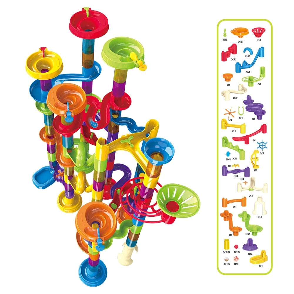 Set de Constructie cu Bile de Sticla Kidprotect Marble SphereStack, 123 de Piese