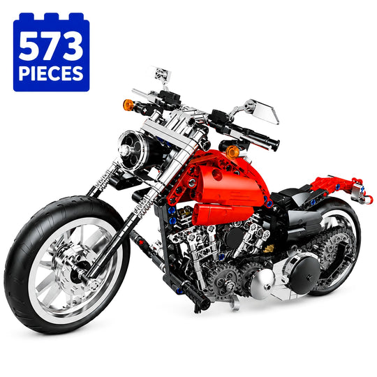 Set de Constructie cu Piese Tip Blocuri Constructie 573 Piese MiniBric Heavy Motorcycle 5803