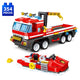 Set de Constructie cu Piese Tip Blocuri Constructie 354 Piese MiniBric City Fire Truck