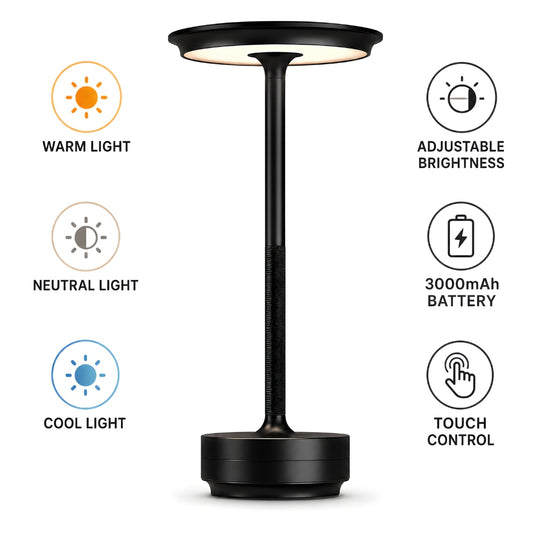 Lampa Led de Masa Huerler MoonGlow, Negru