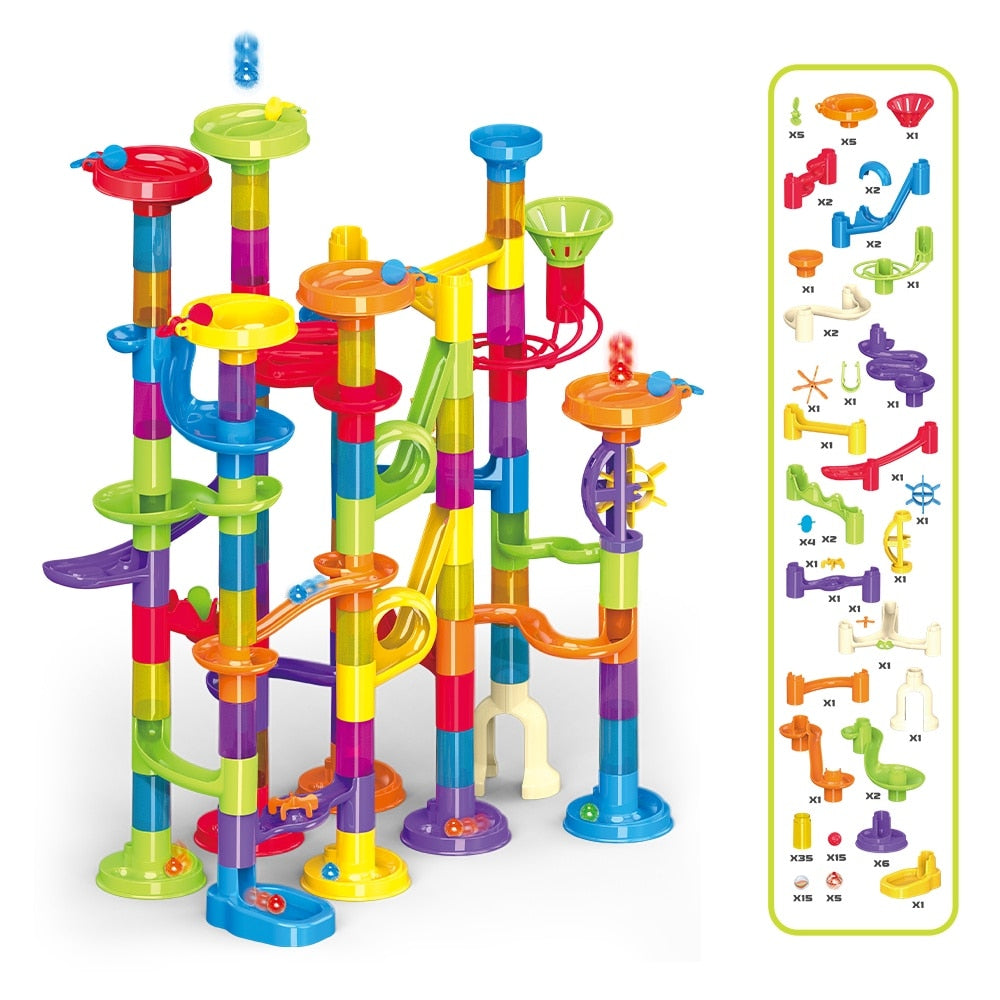 Set de Constructie cu Bile de Sticla Kidprotect Marble SphereStack, 123 de Piese