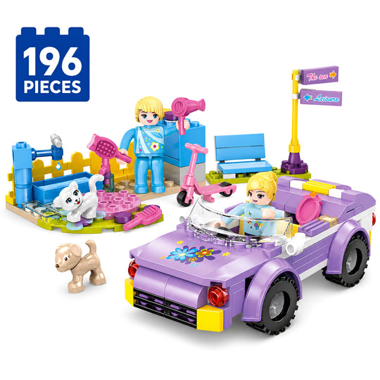 Set de Constructie cu Piese Tip Blocuri Constructie 196 Piese MiniBric Girl on Tour 4549