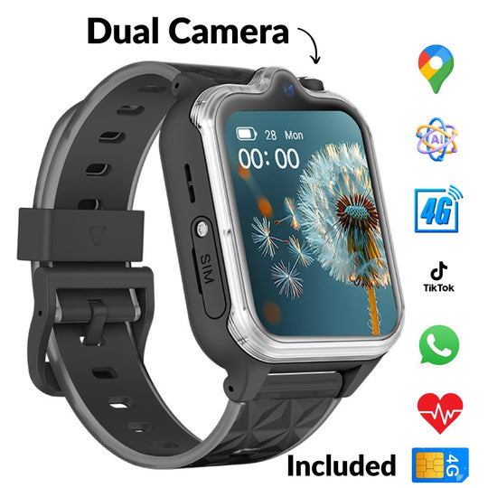 Ceas Smartwatch Copii Si Telefon Techone KT42, Negru