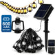Lampa Solara Tip Ghirlanda cu 30 de Becuri Techone SolarSpark, Negru