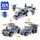 Set de Constructie cu Piese Tip Blocuri Constructie 324 Piese MiniBric 3 in 1 Combat Aircraft 2140
