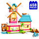 Set de Constructie cu Piese Tip Blocuri Constructie 658 Piese MiniBric Windmil 4576