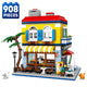 Set de Constructie cu Piese Tip Blocuri Constructie 908 Piese MiniBric Sunny Beachside Bistro