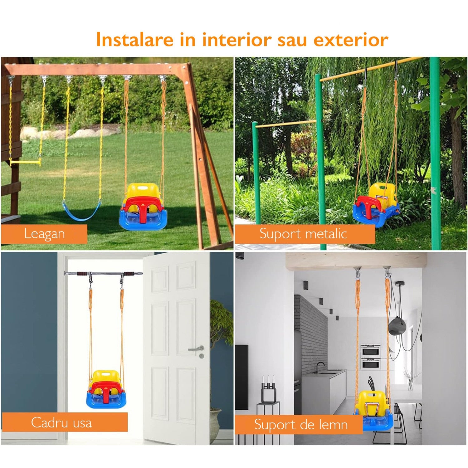 Leagan Copii 3 in 1 de Exterior si Interior KidProtect® Swing Buddy