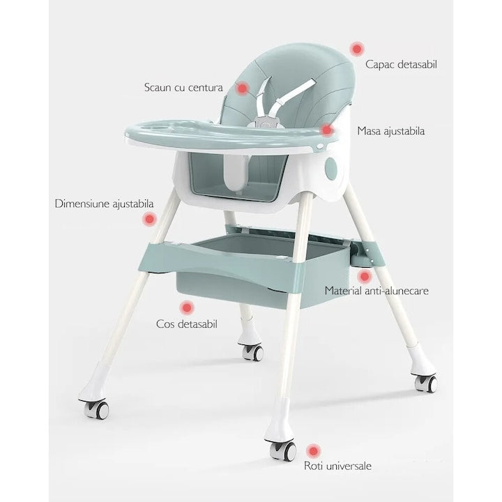 Scaun de Masa 3 in 1 pentru Bebelusi si Copii, KidProtect