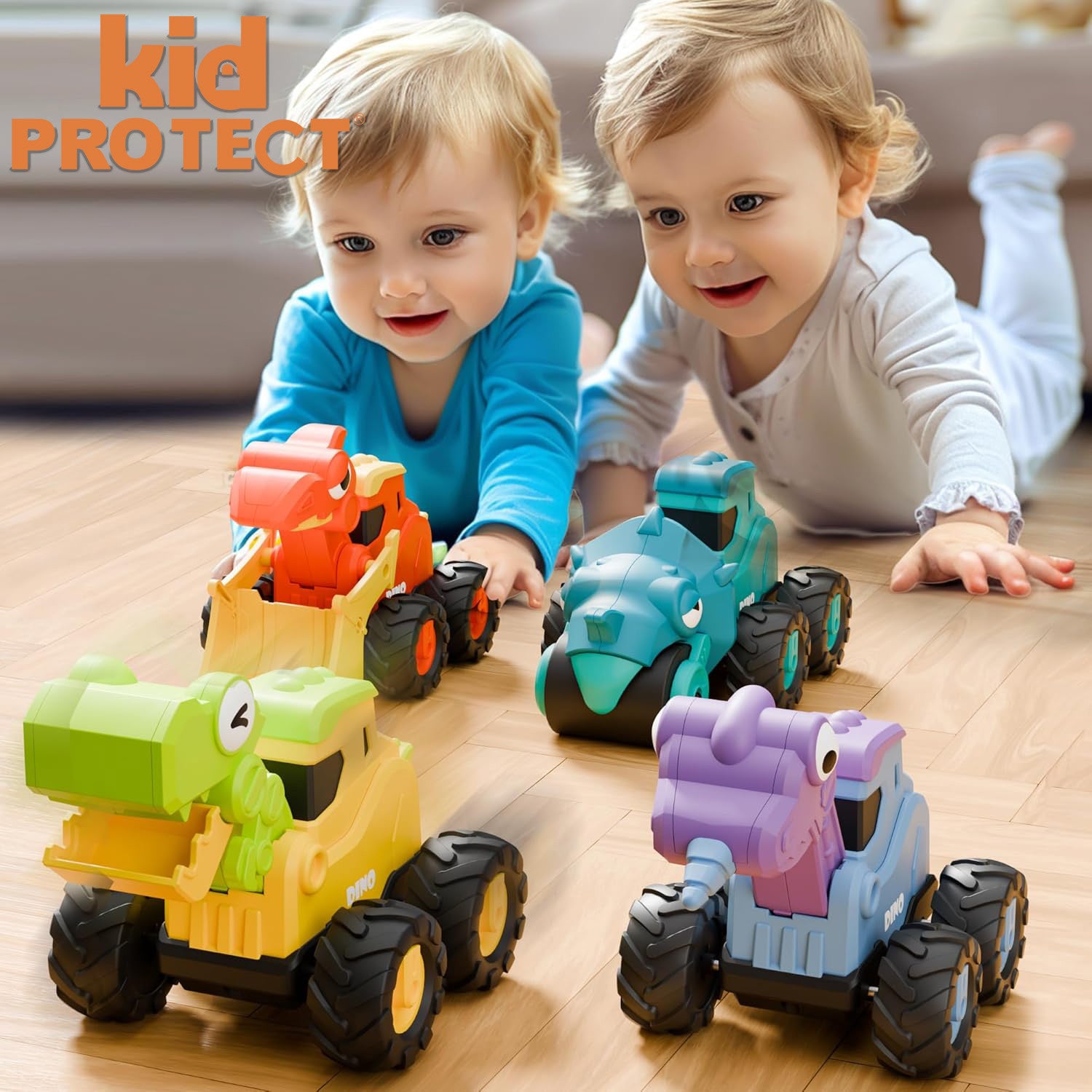 Set Masinute Pentru Copii, KidProtect DinoTorque