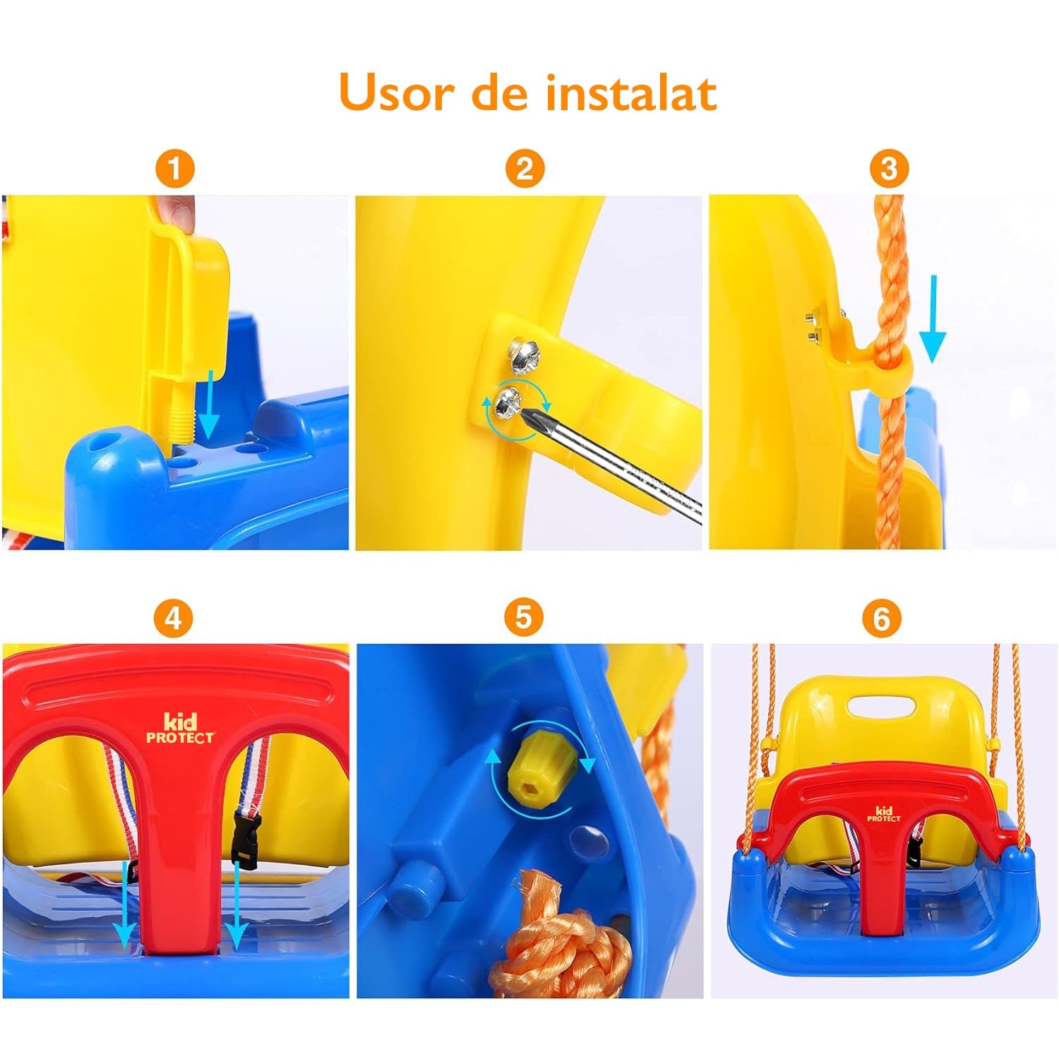 Leagan Copii 3 in 1 de Exterior si Interior KidProtect® Swing Buddy