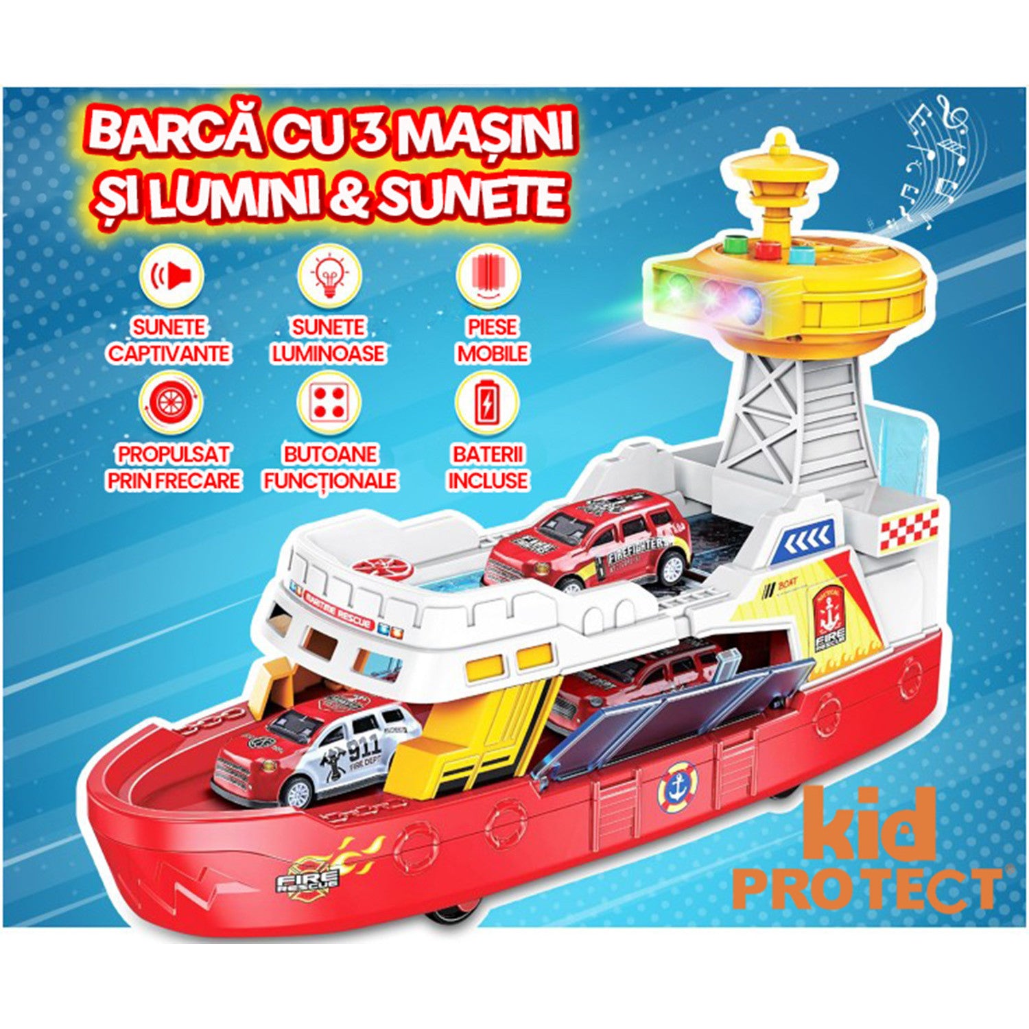 Jucarie Vaporas Tip Pompieri KidProtect SplashyRescue