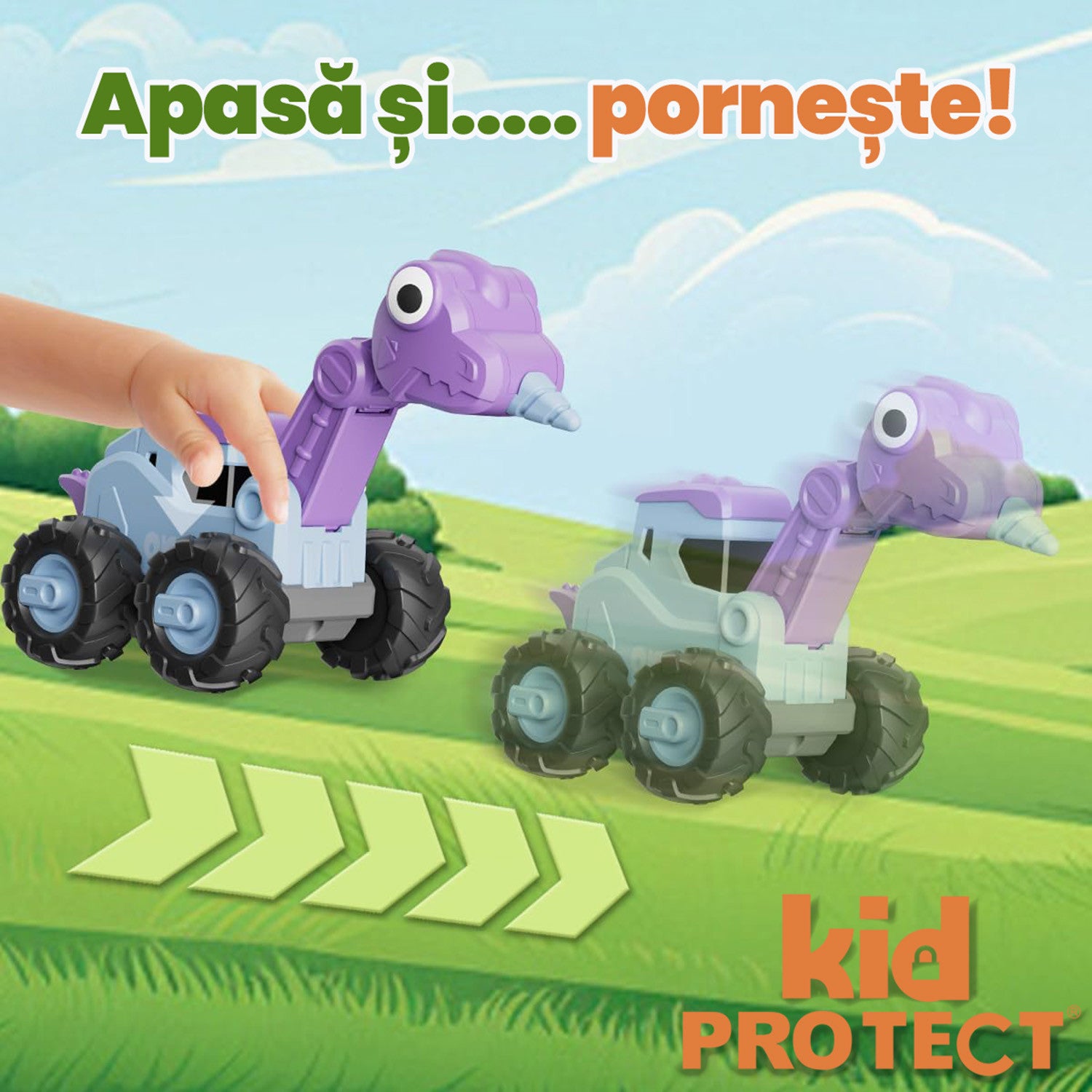 Set Masinute Pentru Copii, KidProtect DinoTorque