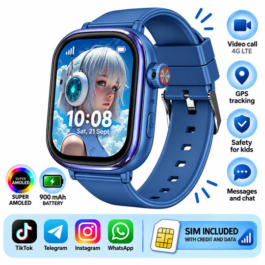 Ceas Smartwatch Copii Cu Localizare GPS Si Telefon Techone T86 KidGo, Albastru
