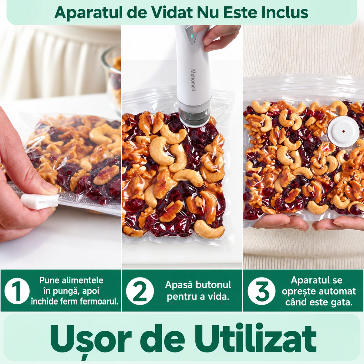 Set 15 Pungi de Vidat Dimensiunea L, 28 x 26 cm KD Home VaccSeal