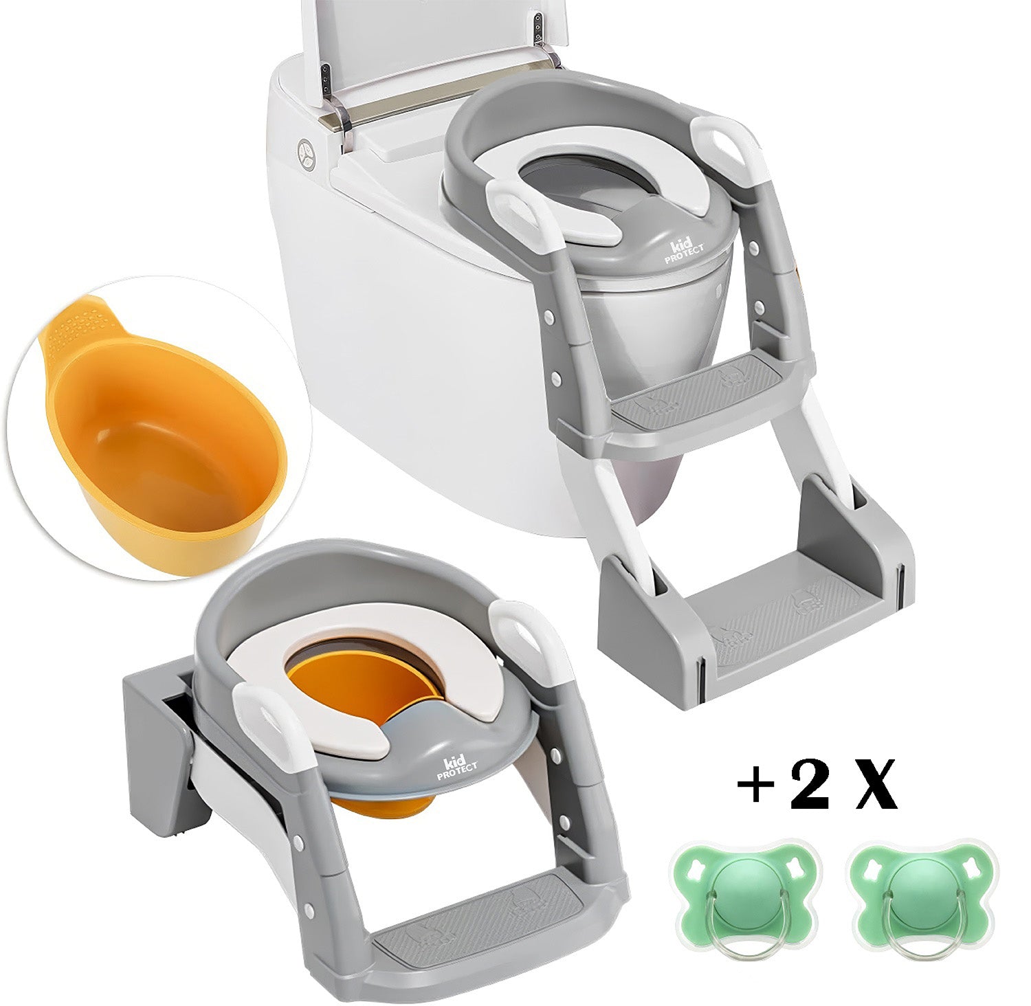 Reductor WC Copii si Olita 2 in 1 Cu Trepte KidProtect GrowStep Toilet