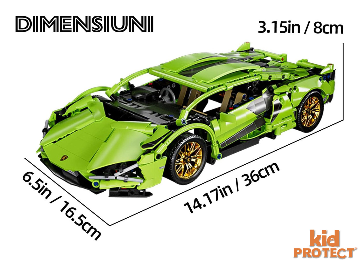 Set de Constructie cu Piese Tip Lego Kidprotect Lamborghini Huracan