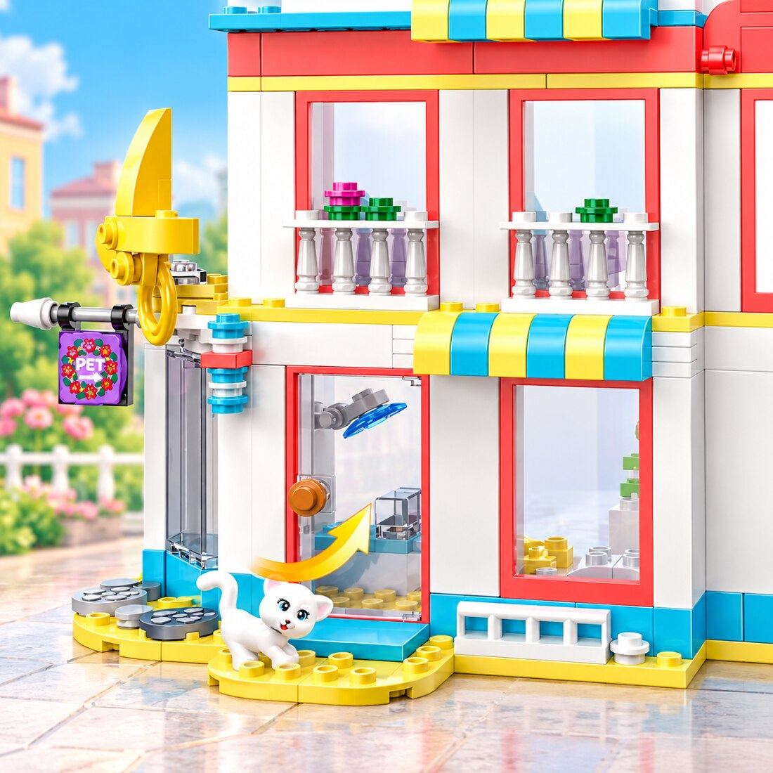 Set de Constructie cu Piese Tip Blocuri Constructie 366 Piese MiniBric Grooming Salon, 4571