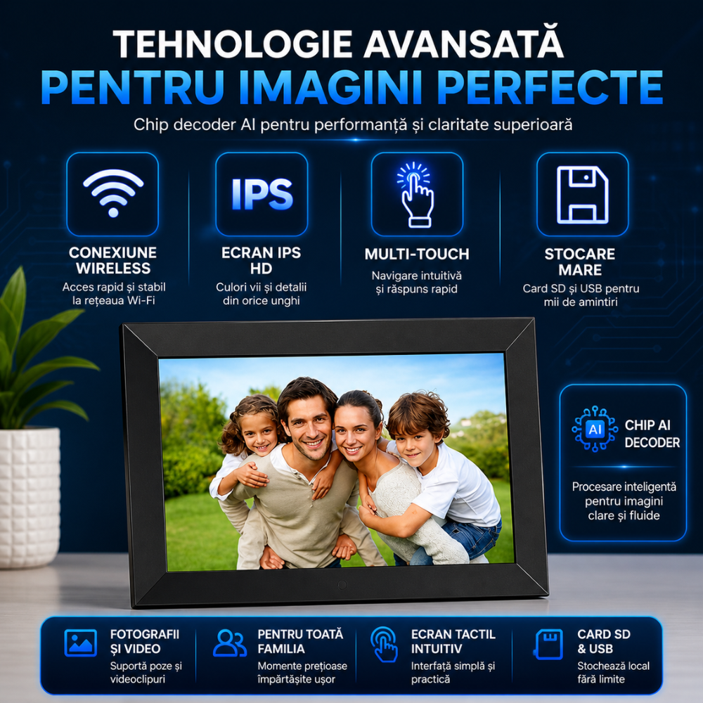 Rama Foto Digitala WIFI Techone ZN-DP1002 10 inch