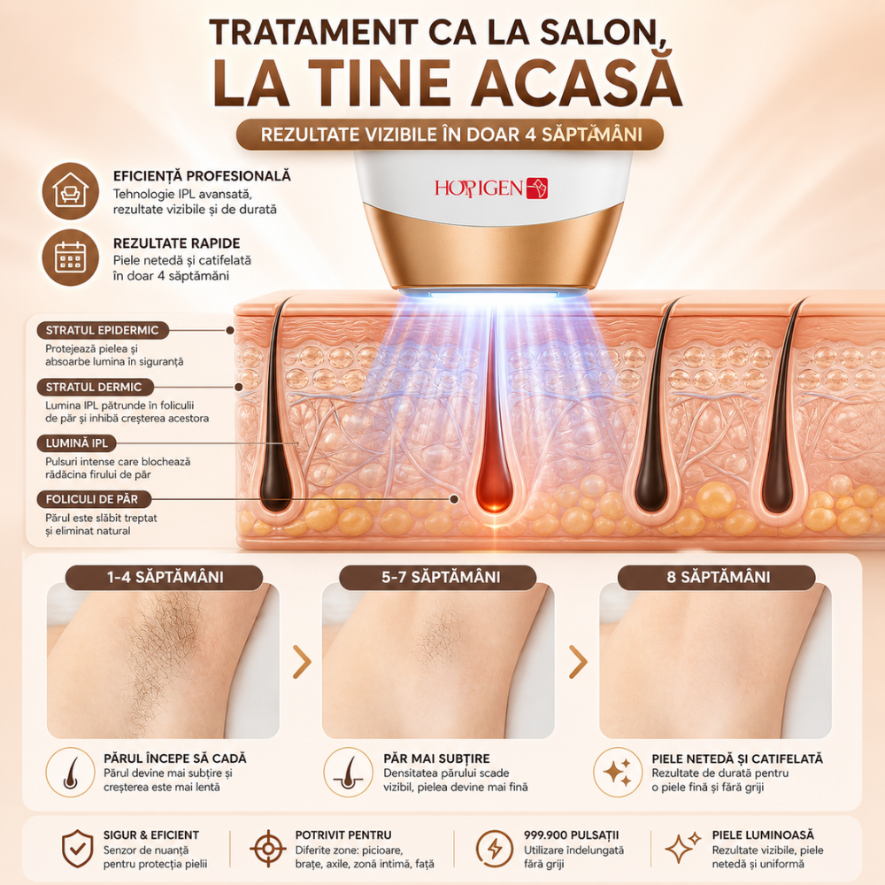 Epilator IPL Horigen LumiCare Perfection, Alb
