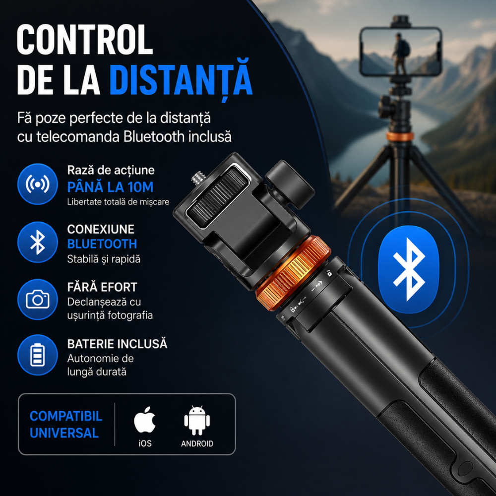Trepied foto telescopic premium profesional Techone Photo Buddy AKJ-01