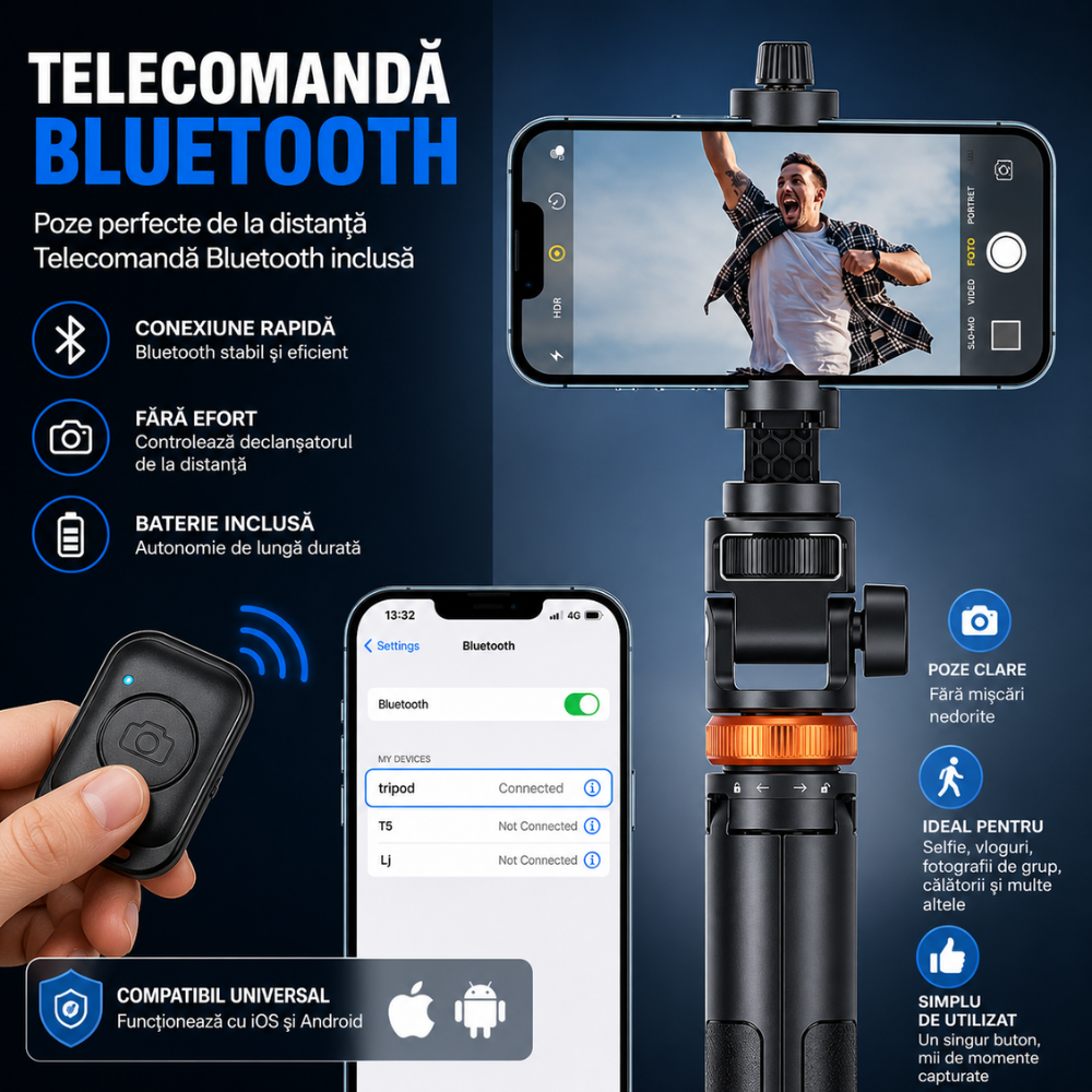 Trepied foto telescopic premium profesional Techone Photo Buddy AKJ-01