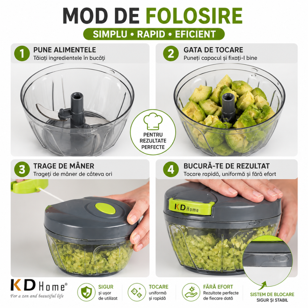 Tocator de Legume Manual Profesional KD Home ChopChop